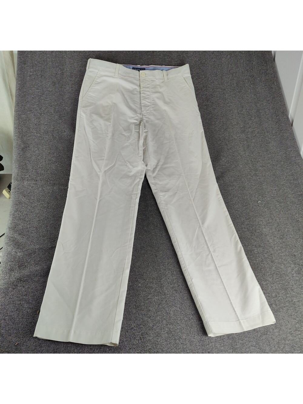 IZOD Stretch Chino Pants Mens 38x34 Straight Fit White